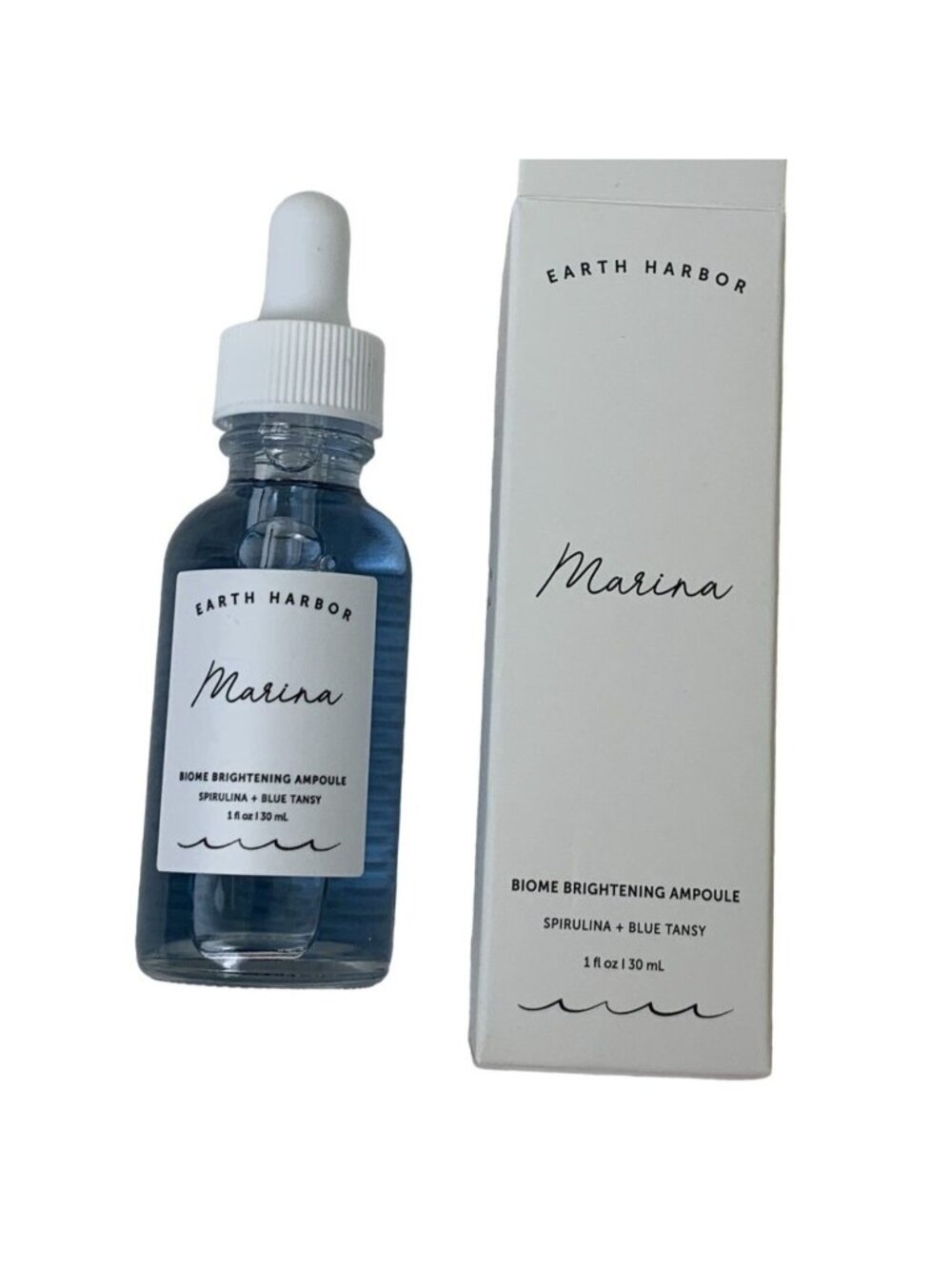 Earth Harbor Marina Biome Brightening Ampoule 1 Fl Oz Spirulina Blue Tansy NEW